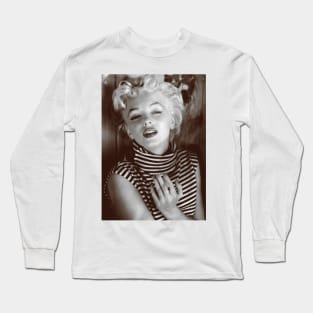 Marilyn Monroe Black and White Portrait Long Sleeve T-Shirt